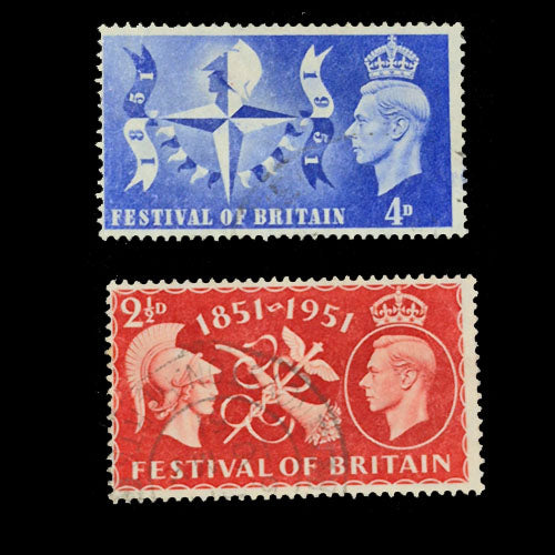 GREAT BRITAIN 1951 BRITISH ANNIV EXHIBITION SET(2) VFU