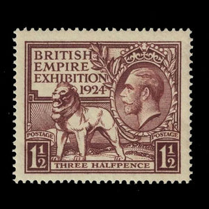 GREAT BRITAIN 1924 1 1/2d BROWN BRITISH EMPIRE EXHIB. MNH