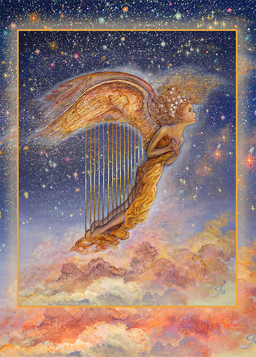 GREETING CARD Harp Angel