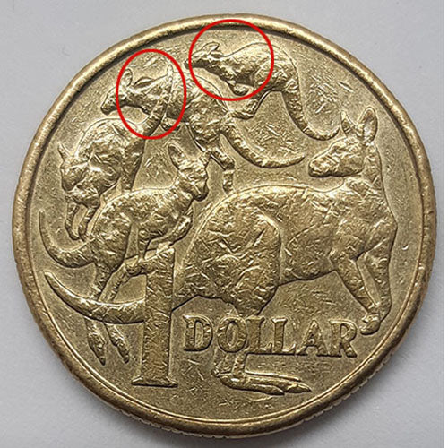 2016 1 dollar Australian coin Roo Cud Errors