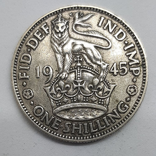 1945 GREAT BRITAIN 1 SHILLING SILVER GEORGE VI