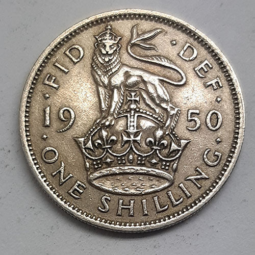 1950 GREAT BRITAIN 1 SHILLING SILVER GEORGE VI