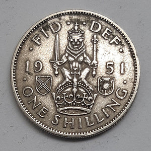 1951 GREAT BRITAIN 1 SHILLING SILVER GEORGE VI