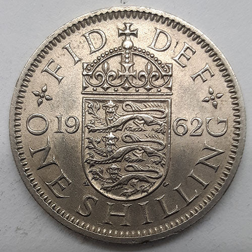 1962 GREAT BRITAIN 1 SHILLING SILVER QE11