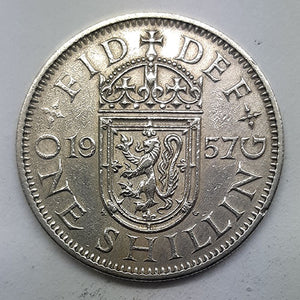 1957 GREAT BRITAIN 1 SHILLING SILVER QE11