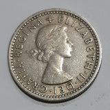 1954 GREAT BRITAIN SIX PENCE SILVER QE11