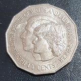 1981 50c Australian coin HRH Prince of Wales & Lady Diana