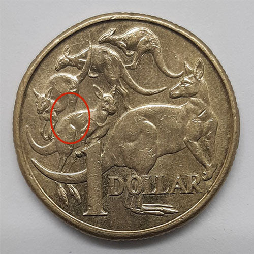 2015 1 dollar Australian coin Missing Leg on Roo Error