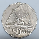 1975 FIJI 50 cent SILVER QE11