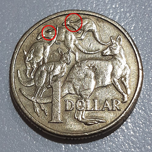 2016 1 dollar Australian coin Double Cud Errors