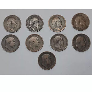 GREAT BRITAIN EDWARD VII ONE PENNY bag of 50 assorted