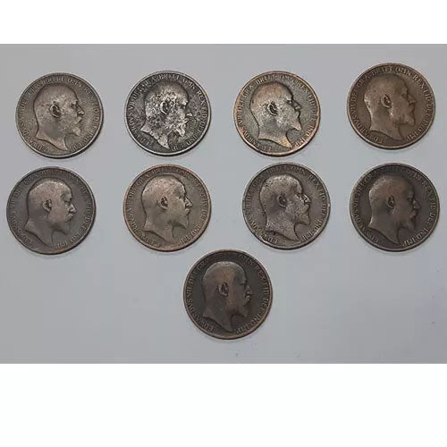 GREAT BRITAIN EDWARD VII ONE PENNY bag of 50 assorted