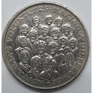 2003 20c Australian coin Volunteers