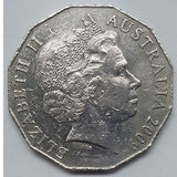 2009 50c Australian coin Doubled '50'