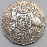 1975 50c Australian Coat of Arms coin with date cud