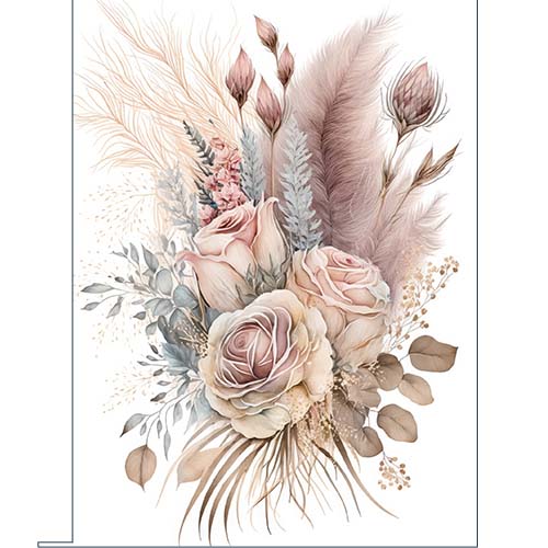 GREETING CARD Pampas Rose 2