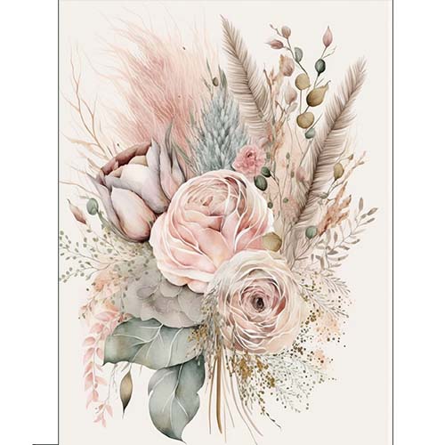 GREETING CARD Pampas Rose 6