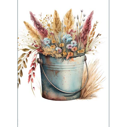 GREETING CARD Floral Bucket 6