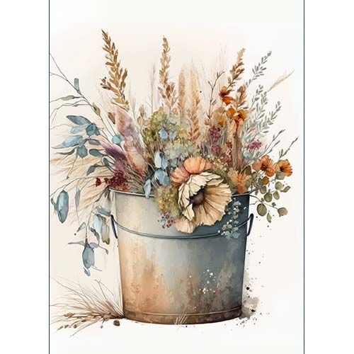 GREETING CARD Floral Bucket 8