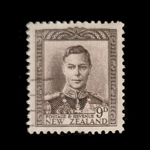 NEW ZEALAND 1938 9d BROWN KGVI VFU