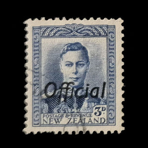 NEW ZEALAND 1938 3d BLUE KGVI 'OFFICIAL' OVERPRINT FU