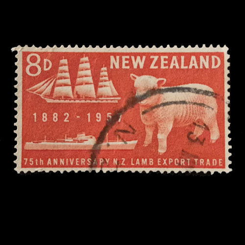 NEW ZEALAND 1957 8d RED MEAT EXPORT GU