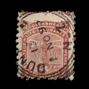 NEW ZEALAND 1891 2d RED LIGHTHOUSE USED