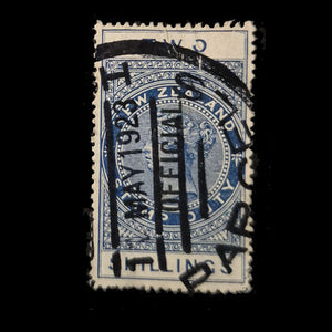 NEW ZEALAND 1903 2/-BLUE Q VIC STAMP DUTY USED