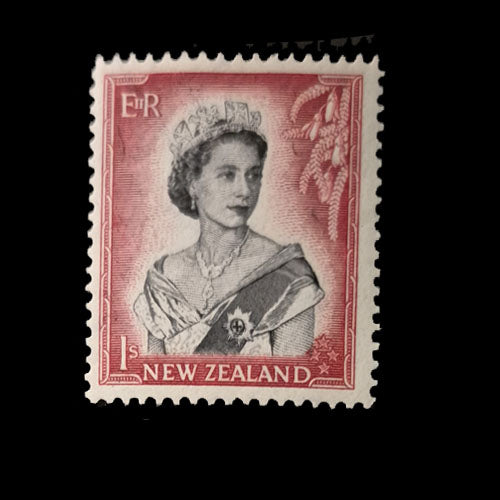 NEW ZEALAND 1954 1/- red/black QEII MNH