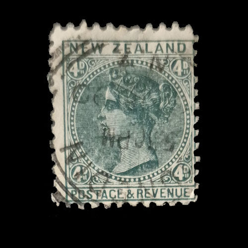 NEW ZEALAND 1882 4d GREEN Q VIC GU