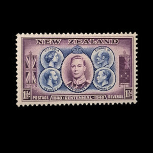 NEW ZEALAND 1940 1 1/2d VIOLET/BLUE BRITISH MONARCHS MH