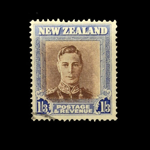 NEW ZEALAND 1947 1/3d BLUE/BROWN KGVI FU