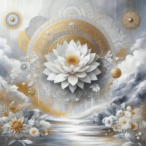 GREETING CARD White Lotus Crown
