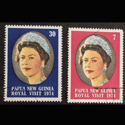 PAPUA NEW GUINEA 1974 ROYAL VISIT SET (2) VFU