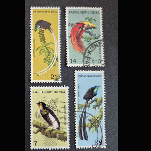 PAPUA NEW GUINEA 1973 BIRDS OF PARADISE SET (4) FU