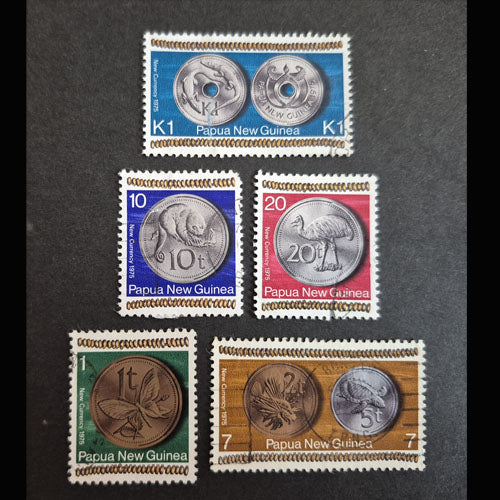 PAPUA NEW GUINEA 1975 NEW COINAGE SET (5) FU