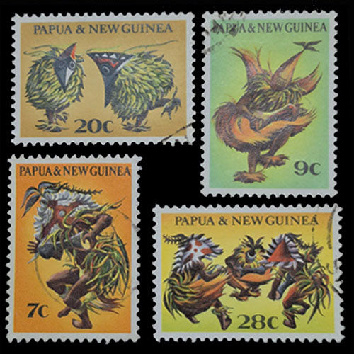 PAPUA NEW GUINEA 1971 NATIVE DANCERS SET (4) VFU