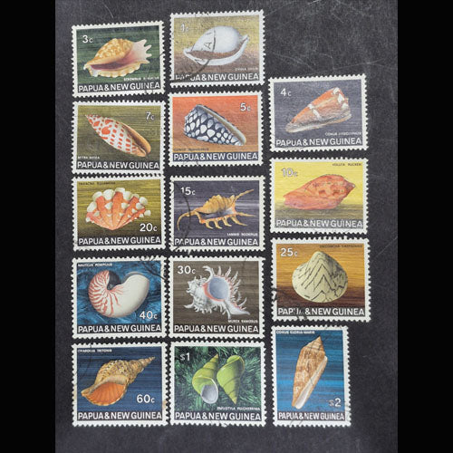 PAPUA NEW GUINEA 1968 SEA SHELLS SET (11) FU (missing 12c)