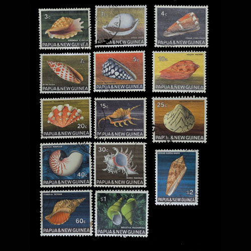 PAPUA NEW GUINEA 1968 SEA SHELLS SET (11) FU (missing 12c)