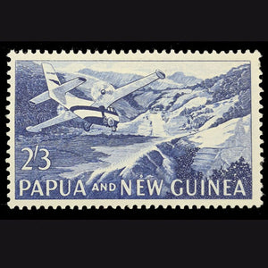 PAPUA NEW GUINEA 1961 2' /3d BLUE LANDING AIRCRAFT MH