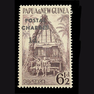 PAPUA NEW GUINEA 1952 6 1/2d PURPLE KIRIWINA CHIEF HOUSE OVERPRINT MH