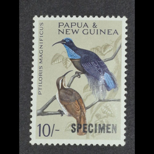 PAPUA NEW GUINEA 1964 10/- BIRD  'SPECIMEN' MH