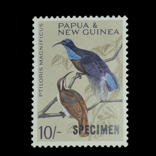 PAPUA NEW GUINEA 1964 10/- BIRD  'SPECIMEN' MH