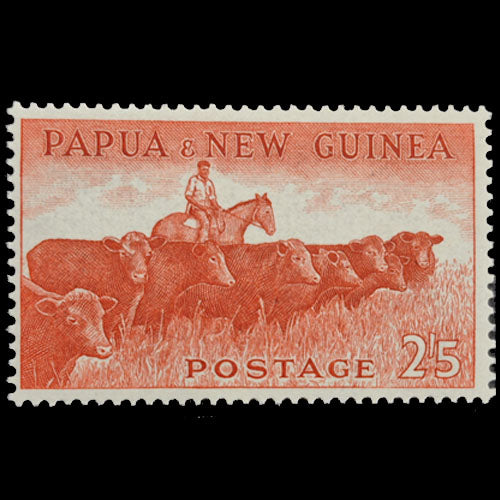 PAPUA NEW GUINEA 1952 2/5d RED CATTLE MUH