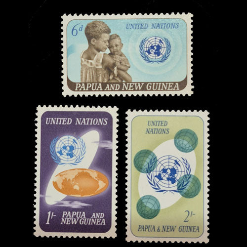 PAPUA NEW GUINEA 1965 UNO SET (3) MH