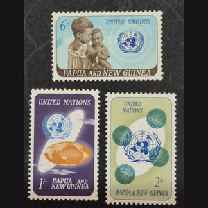 PAPUA NEW GUINEA 1965 UNO SET (3) MH