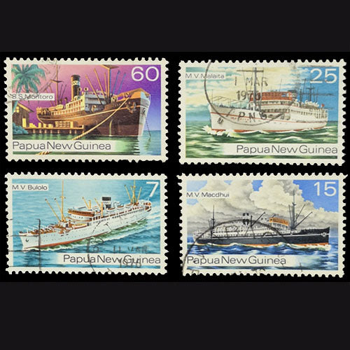 PAPUA NEW GUINEA 1976 SHIPS SET (4) FU