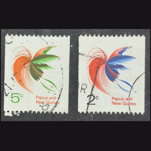 PAPUA NEW GUINEA 1969 2c & 5c BIRD OF PARADISE SET (2) FU