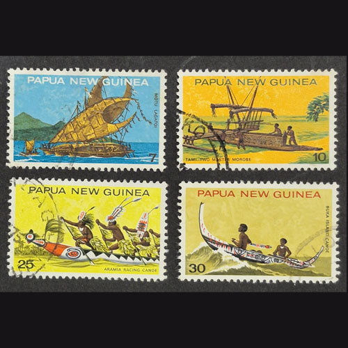 PAPUA NEW GUINEA 1974 CANOES SET (4) FU