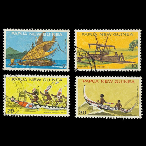 PAPUA NEW GUINEA 1974 CANOES SET (4) FU